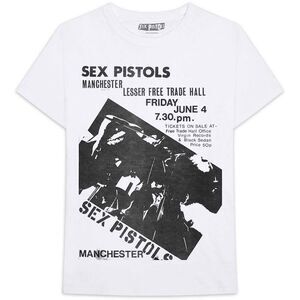 Sex Pistols Unisex Adult Manchester Flyer T-Shirt / White